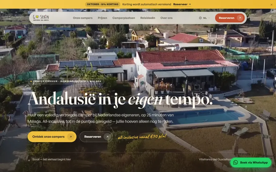 Go Spain homepage: camper rental in Andalusia